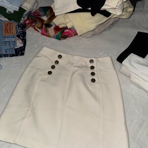 H&M Cream Mini Pencil Skirt
